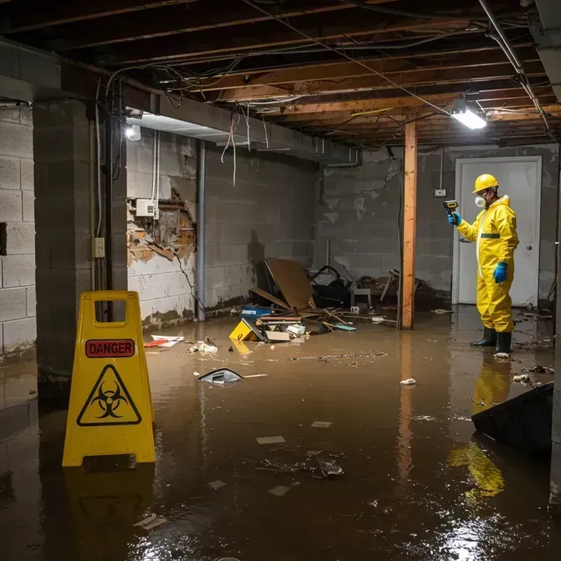 Flooded Basement Electrical Hazard in Oak Grove, MO Property