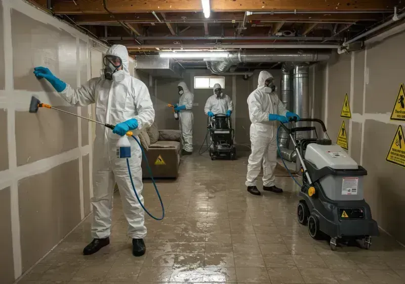 Basement Moisture Removal and Structural Drying process in Oak Grove, MO